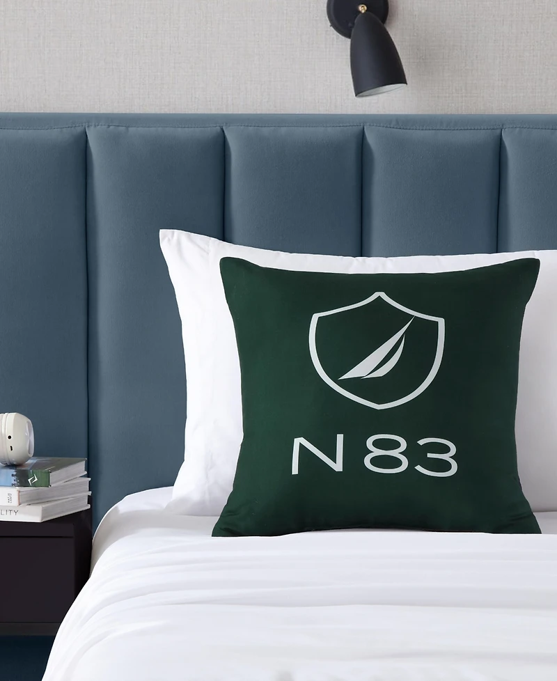 Nautica N83 Boat Printed Square Decorative Pillow, 18" x 18"