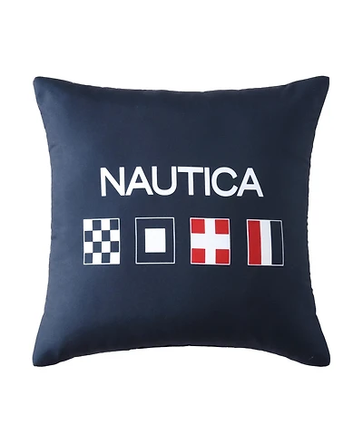 Nautica Flag Printed Square Decorative Pillow, 18" x 18"