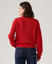 Levi's Women's Snowflake Crewneck Long Sleeve Sweater