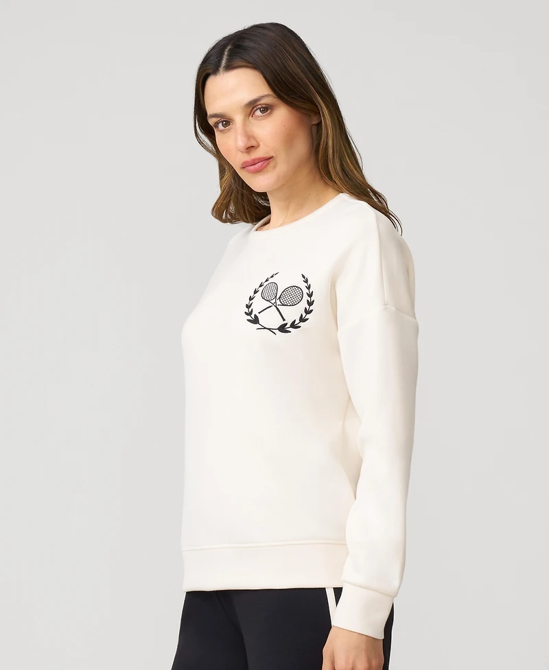 Cable & Gauge Women's Embroidered Tennis Yummy Sweatshirt