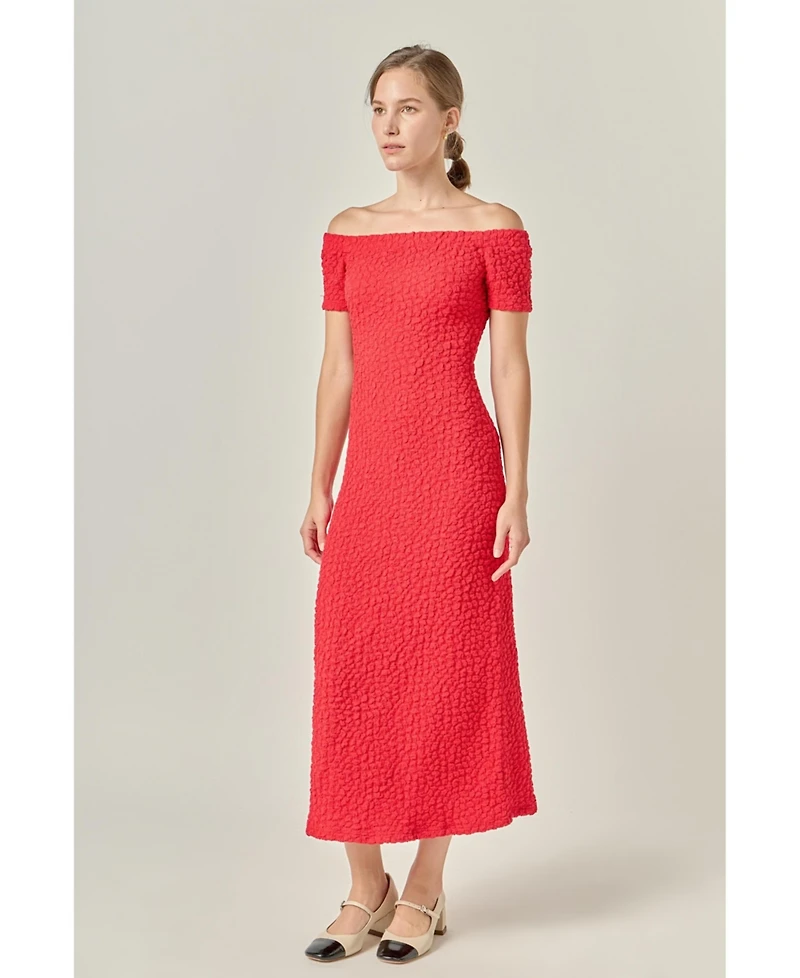 English Factory Women's Textured Midi Dress