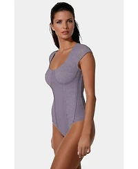 Bebe Women's Swiss Dot Lace Bodysuit