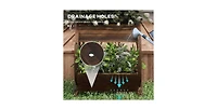 2-Planter Garden Wagon Wheel in Fir Wood, Farmhouse Style Outdoor Decor