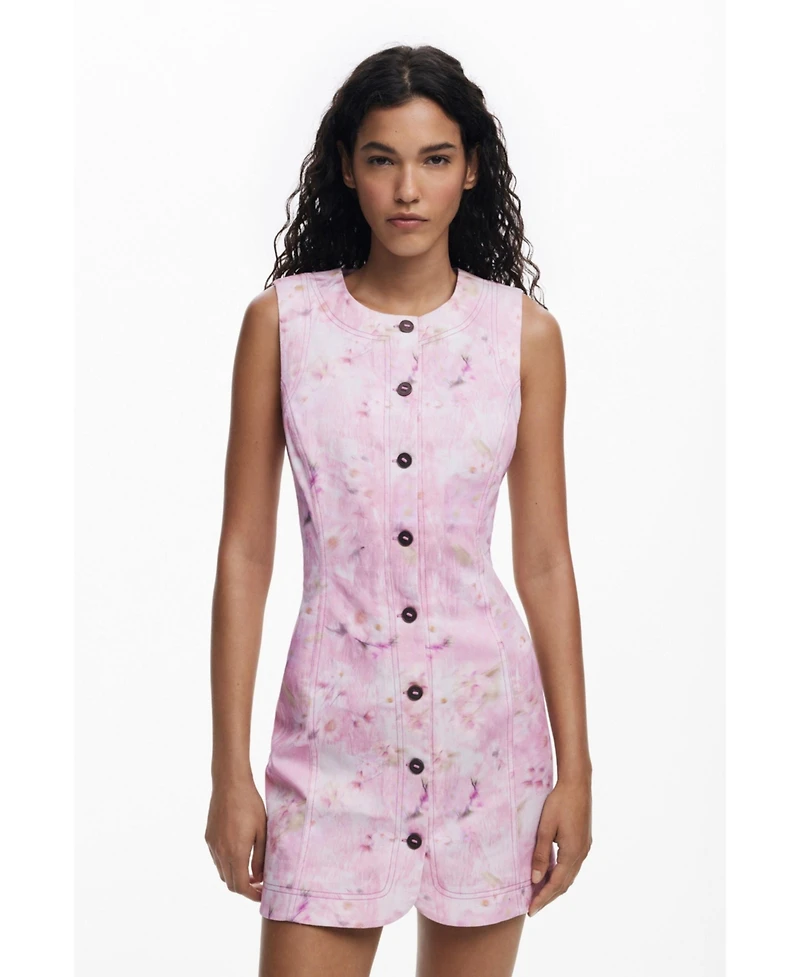 Desigual Women's Short dress with buttons
