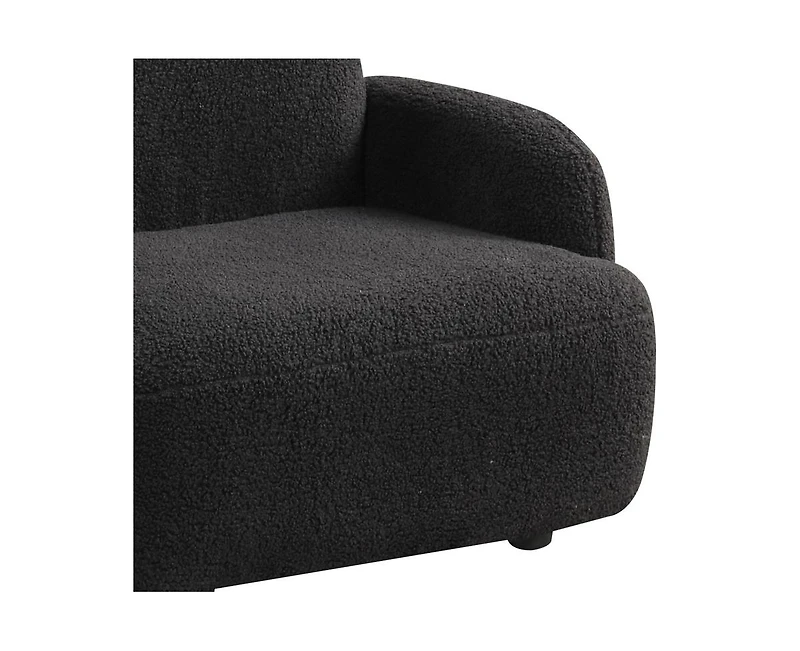 Homlux 25.5"W Black Sherpa Bear-Shaped Kids Armchair