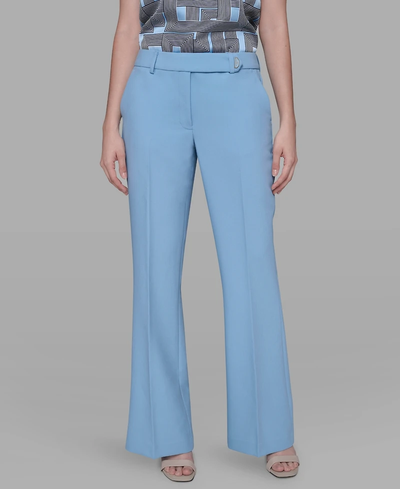 Karl Lagerfeld Paris Women's Mid-Rise Flared Pants