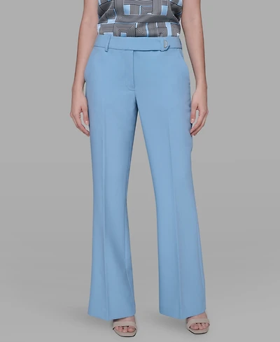 Karl Lagerfeld Paris Women's Mid-Rise Flared Pants