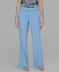 Karl Lagerfeld Paris Women's Mid-Rise Flared Pants