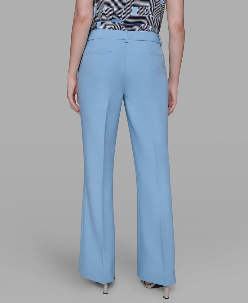 Karl Lagerfeld Paris Women's Mid-Rise Flared Pants