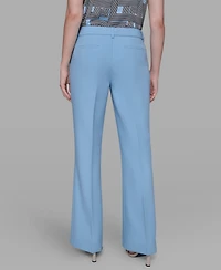 Karl Lagerfeld Paris Women's Mid-Rise Flared Pants