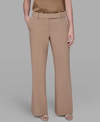 Karl Lagerfeld Paris Women's Mid-Rise Flared Pants
