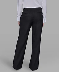 Karl Lagerfeld Paris Women's Mid-Rise Flared Pants
