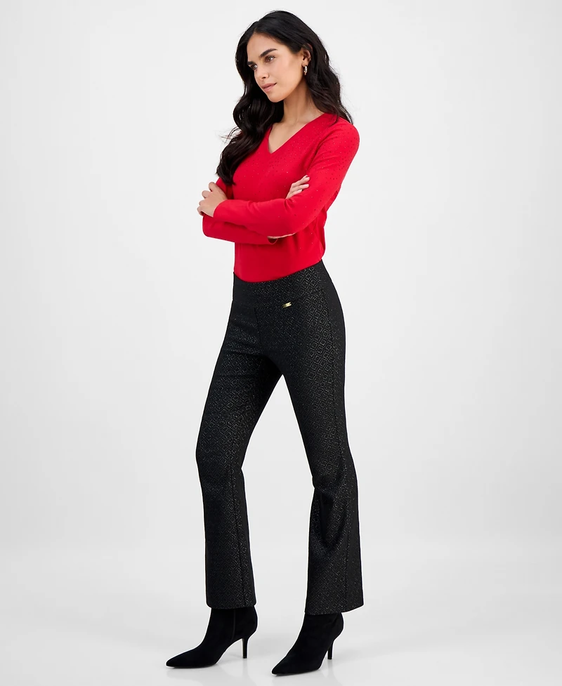I.n.c. International Concepts Petite Jacquard Mini Bootcut Pants, Macy's Exclusive