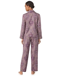 Lauren Ralph Petite 2 Piece Long Sleeve Top and Pants Pajama Set