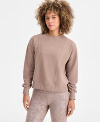 Id Ideology Women's Ribbed Knit Crewneck Sweatshirt, Macy's Exclusive