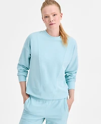 Id Ideology Women's Ribbed Knit Crewneck Sweatshirt, Macy's Exclusive