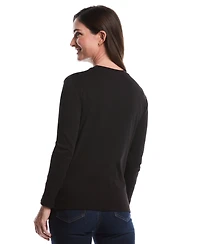 Rafaella Petite Laced Long Sleeve Top