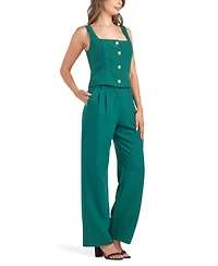 Bcx Women's Twill Pleated Wide Leg Pants