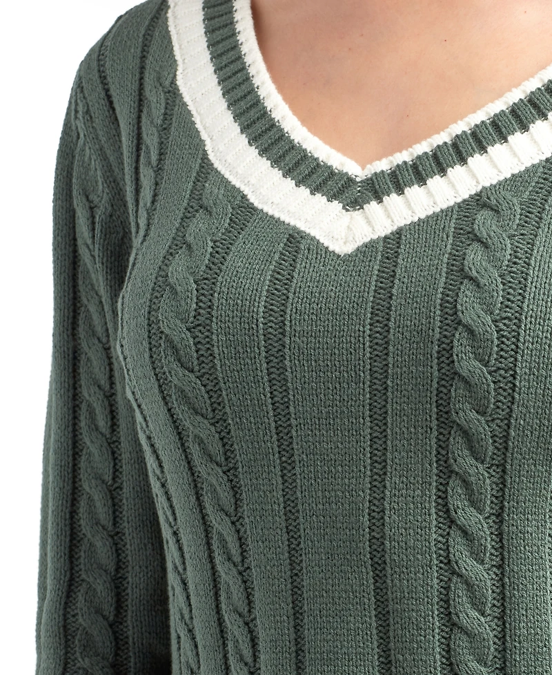 Bcx Juniors' V-Neck Long Sleeve Sweater
