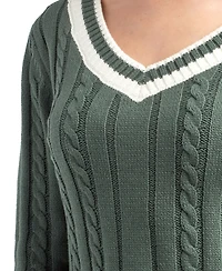 Bcx Juniors' V-Neck Long Sleeve Sweater