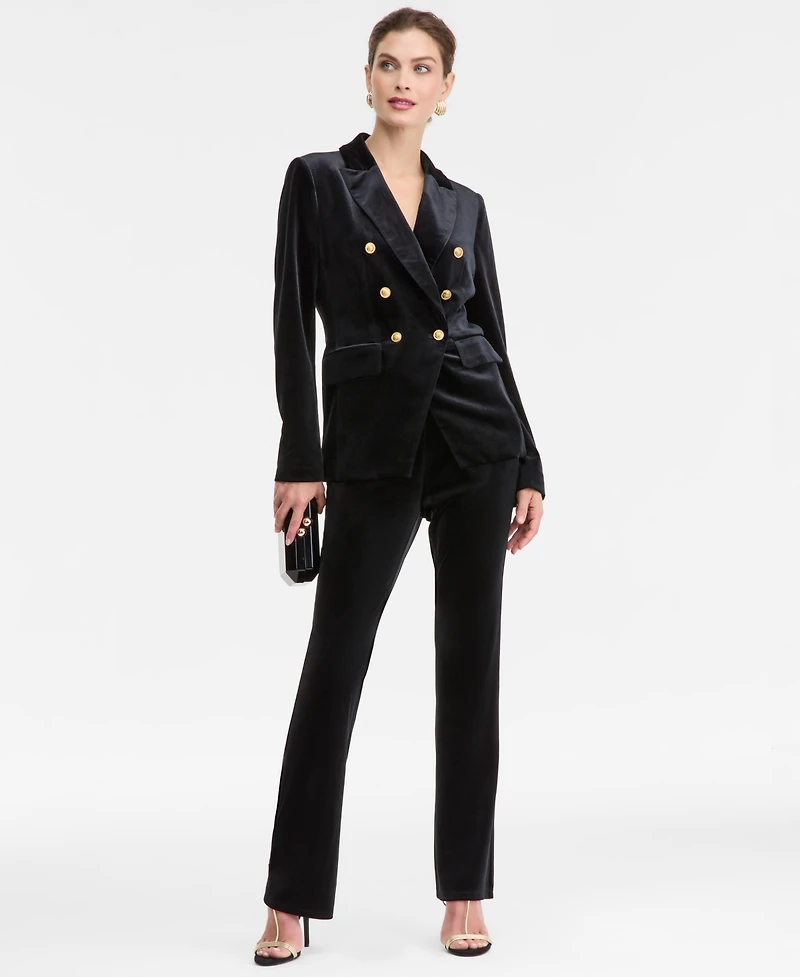 I.n.c. International Concepts Women's Double-Breasted Velvet Blazer, Macy's Exclusive