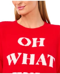 CeCe Women's Oh What Fun Crewneck Sweater
