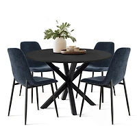 5-Piece Modern Dining Set with 39.5 Inch Round Table and 4 Chairs, Multiple Color Options for Kitchen & Room-Maison Boucle