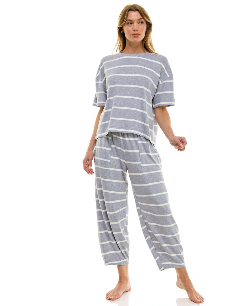 Roudelain Women's Boxy T-Shirt and Barrel Leg Pants Set