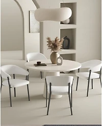 Manhattan Comfort Belle Textured 22.9" Leatherette Upholstered Dining Chair