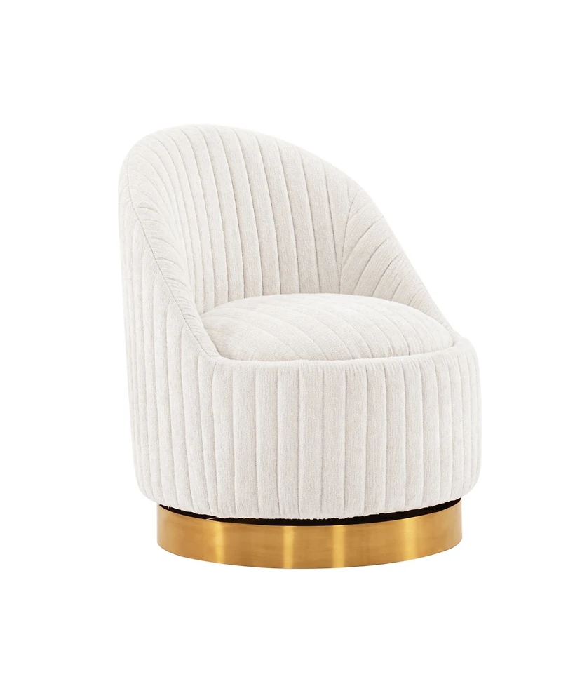 Manhattan Comfort Leela Modern 31.5" Chenille Upholstered Swivel Accent Chair