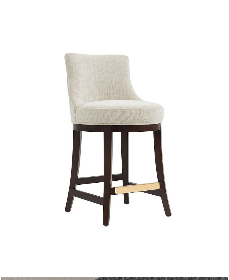 Manhattan Comfort Lucia 37.2" Chenille Upholstered Counter Stool