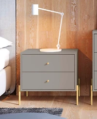 Manhattan Comfort Jasper 22.08" Wood 2-Drawer Nightstand