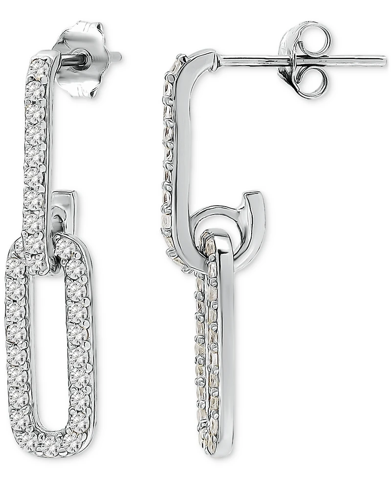 Giani Bernini Link Drop Earrings (7/8 ct. t.w.) in Sterling Silver, Macy's Exclusive