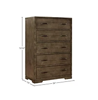 Westwood Design Dovetail 5-Drawer Chest, Graphite