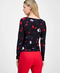 I.n.c. International Concepts Petite Printed Asymmetric Top, Macy's Exclusive