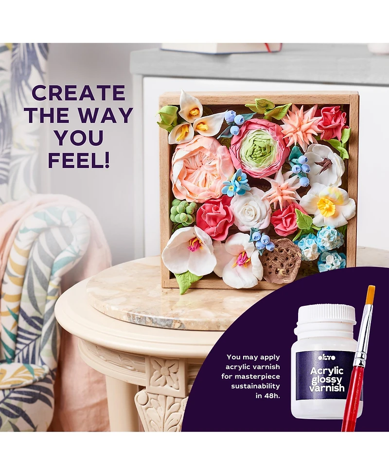 Okto Sensory Art 3D Woodcraft “Romance” – Flowers Craft Kit