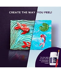 Okto Sensory Art 3D Painting “Koi Carps” – 11.8” x 15.7” Canvas Kit