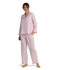 Miss Elaine Women's 2-Piece Notch Collar Top and Pull-On Pants Pajama Set