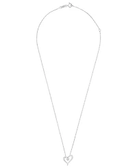 Diamond Heart Pendant Necklace (1/10 ct.t.w.) in 10k White Gold