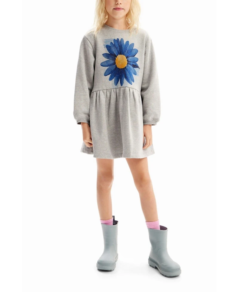 Desigual Girls's Dress with flower illustration