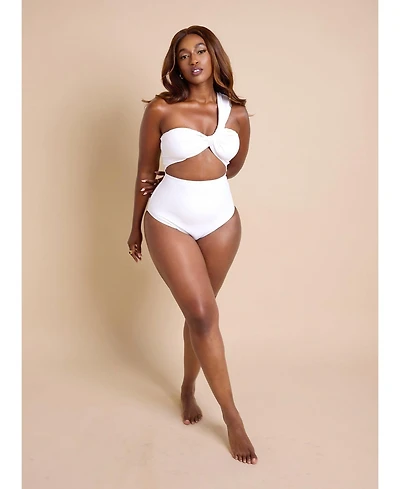 Rebdolls Plus Assymetrical Cut Out Swimsuit
