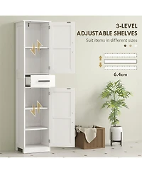 Slickblue Compact Bathroom Cabinet with Doors and Drawers for Clutter-Free Bathroom Storage