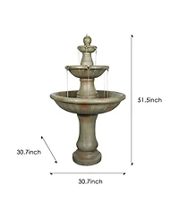 SunJet 51.5” High 3-Tiers Modern Concrete Outdoor Water Fountain