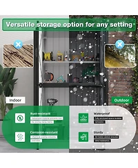 Aecojoy Outdoor Storage Cabinet Waterproof with Shelves, Vertical Tall Sheds