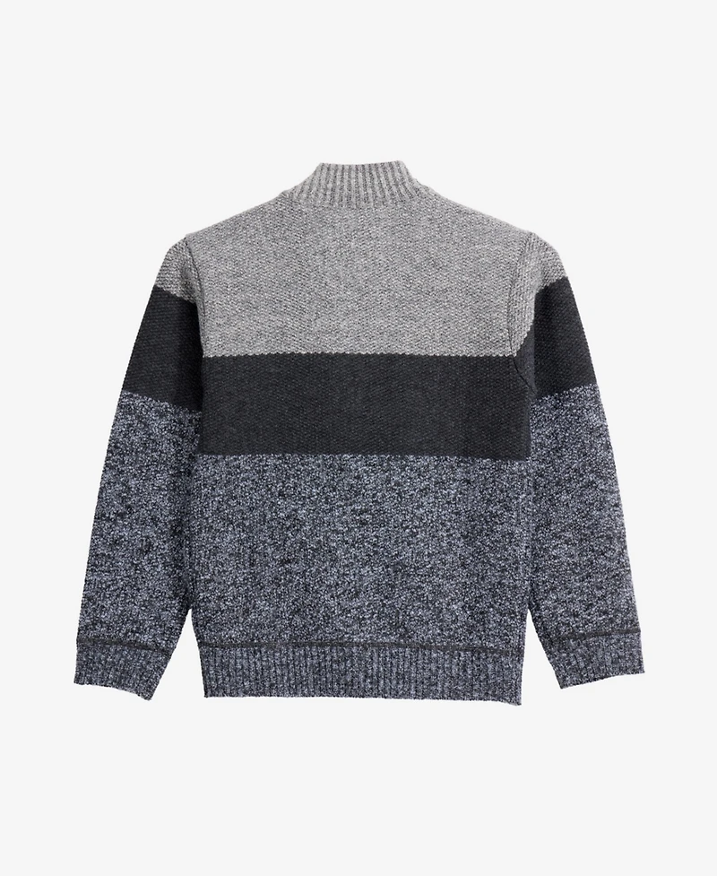 Xray Boys Full Zip Mock Neck Sweater With Fleece Lining