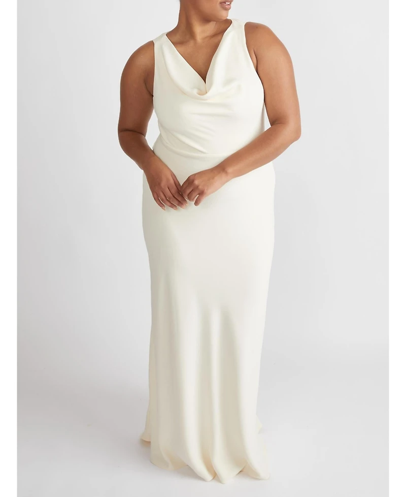 Six Stories Women's Cowl Front Crepe Bridesmaid Dress
