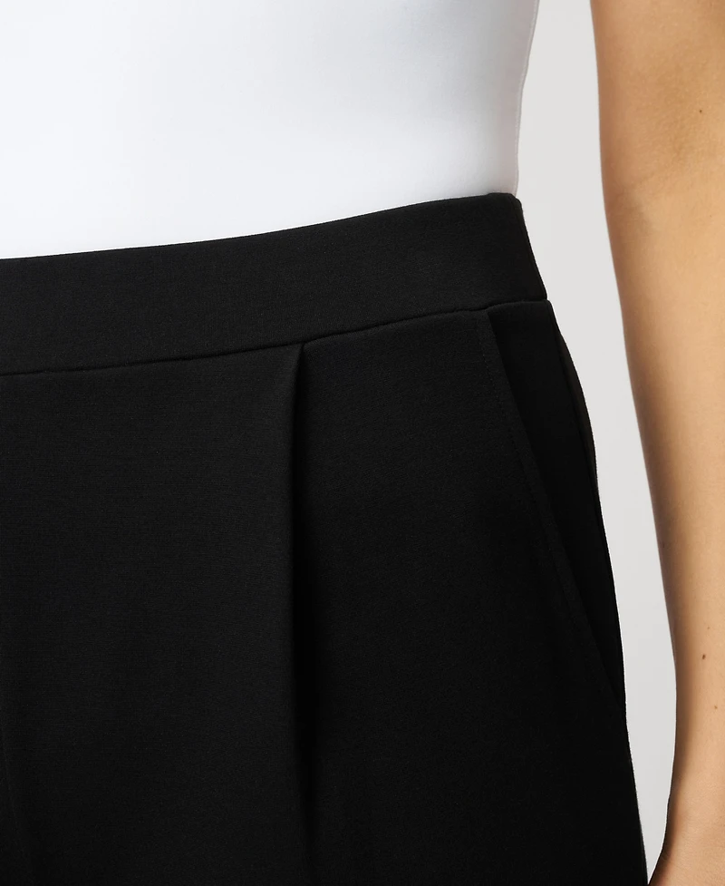 Cable & Gauge Women's Pleated Wide Leg Stretch Trouser
