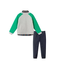 Andy & Evan Toddler/Child Boys Grey Cardigan Twill Pant Set