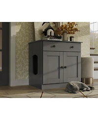 Palace Imports 100% Solid Wood Ziva 2-Door Cat Litter Box Enclosure