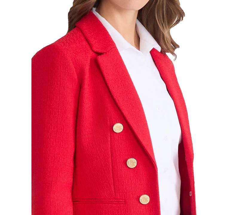 Jones New York Petite Double Breasted Long Sleeves Jacket